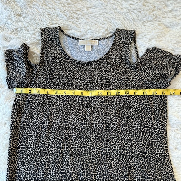 Michael Kors Women’s Leopard Print Black Tan Cold Shoulder Dress Size: Small - Picture 5 of 10